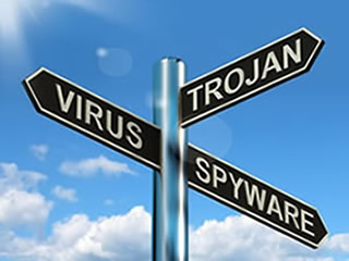 Verkehrsschild Virus Trojaner Spyware